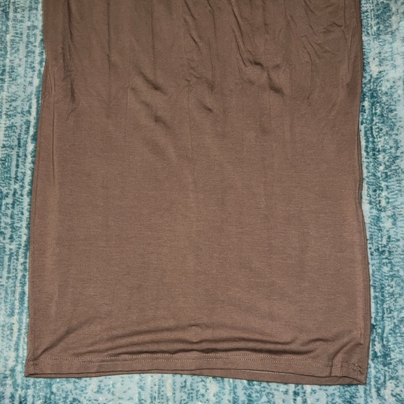 BROWN LONG BODYCON MAXI DRESS - Picture 2 of 5